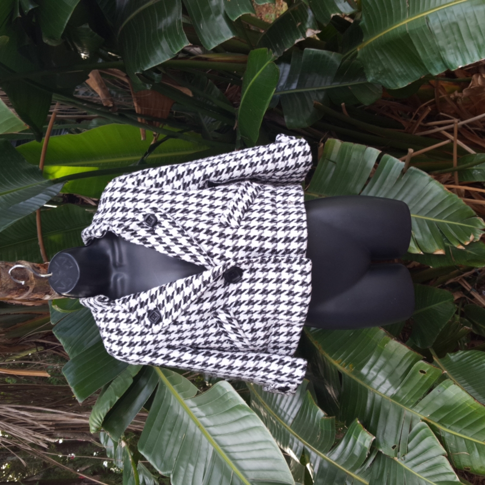 Vintage houndstooth crop jacket
